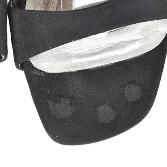 Stuart Weitzman Black Heels Open Toe Black Rhinestone Size 10 - Picture 14 of 14